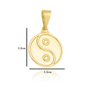 Corrente Cadeado Fecho Gaveta - 2mm - 6g - 70 Cm + Pingente Yin-yang Pequeno - 1,5x 1,5 Cm