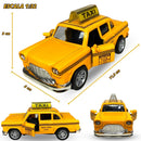 Carrinho De Ferro Miniatura Taxi Antigo Metal Abre A Porta
