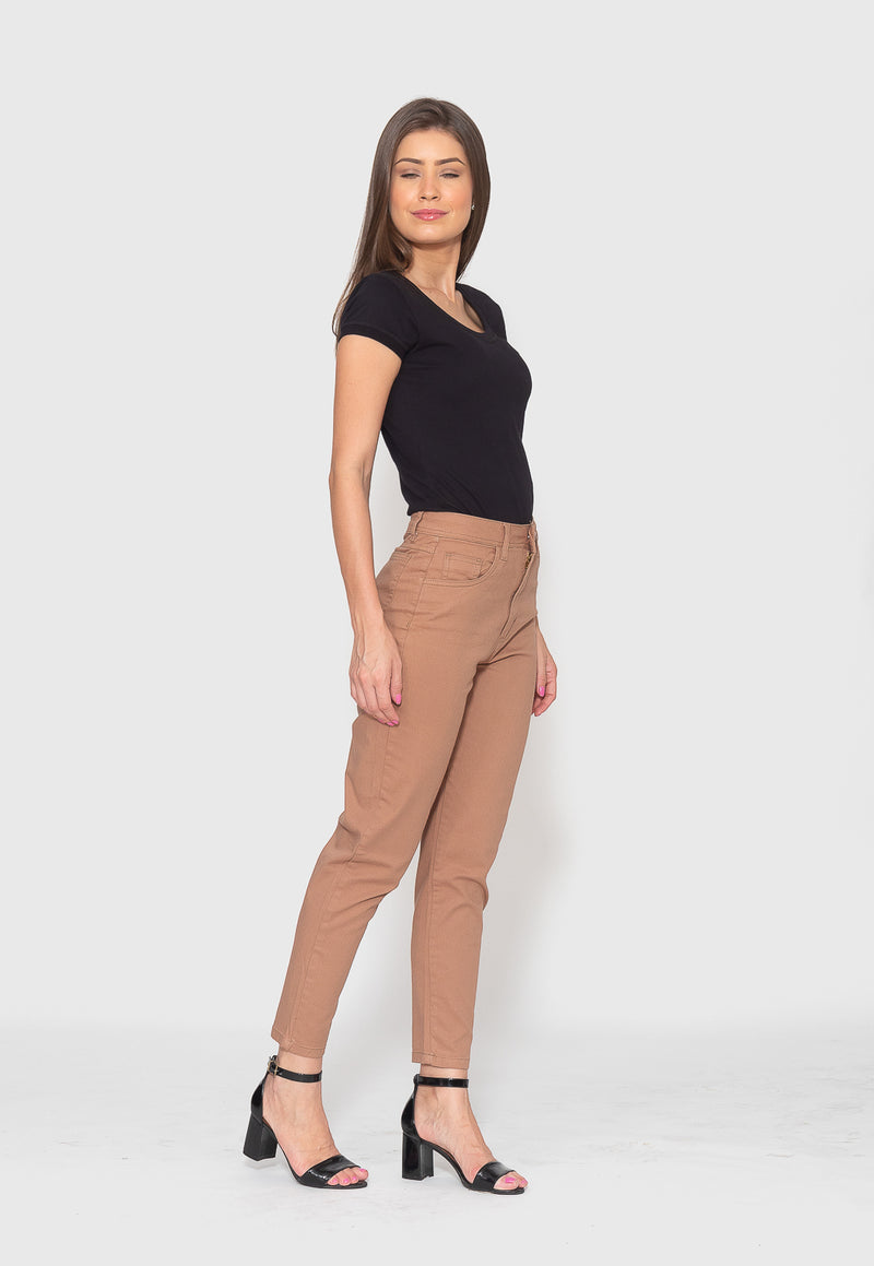 Calça Skinny 7873 Caqui Bella Canvas - Cintura Alta