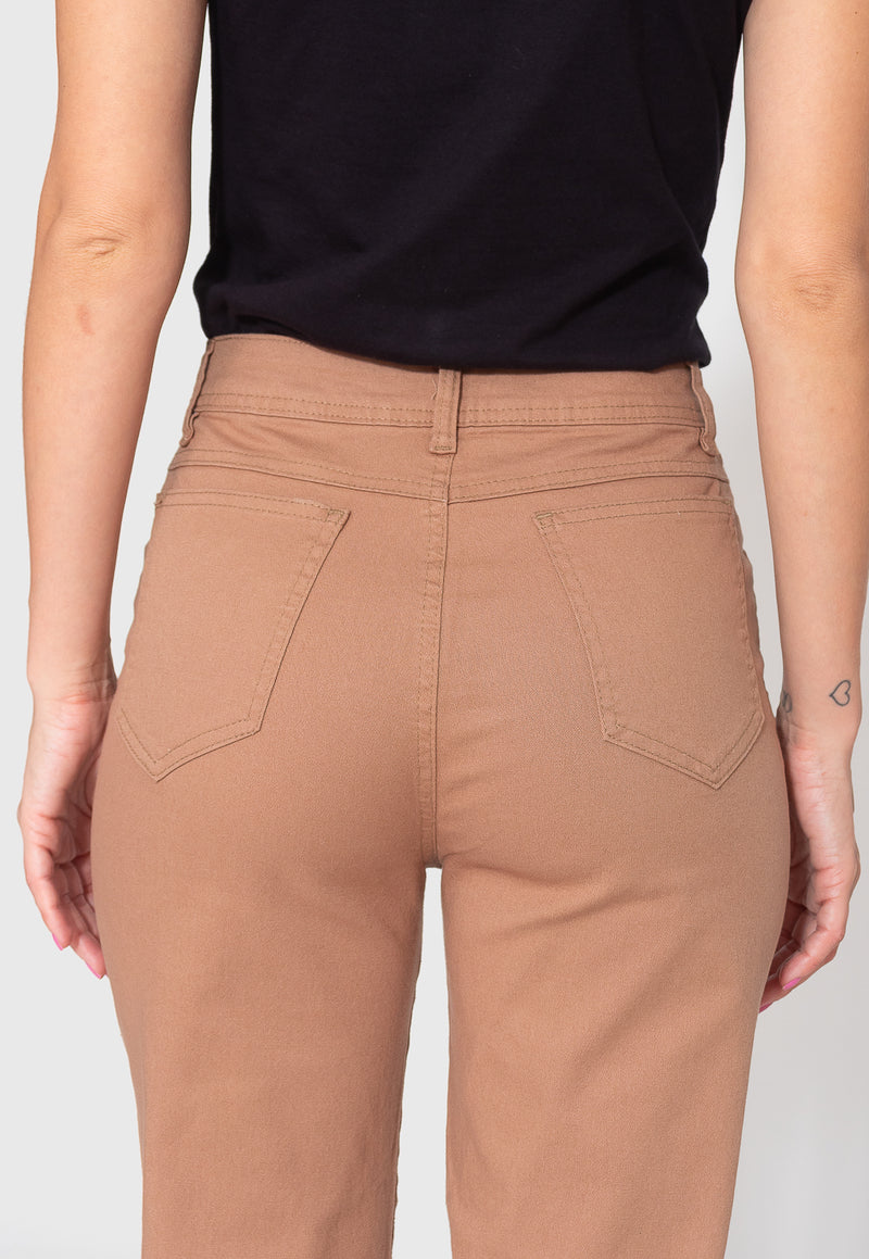 Calça Skinny 7873 Caqui Bella Canvas - Cintura Alta