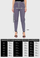 Calça Skinny 7873 Cinza Bella Canvas - Cintura Alta
