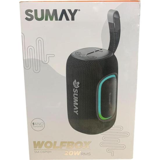 Caixa de Som Sumay Wolfbox 20w Preta