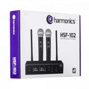 Microfone Sem Fio de Mão Duplo UHF Harmonics HSF-102
