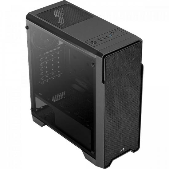 Gabinete Gamer Aerocool Ore Saturn Preto RGB Lateral Acrílico