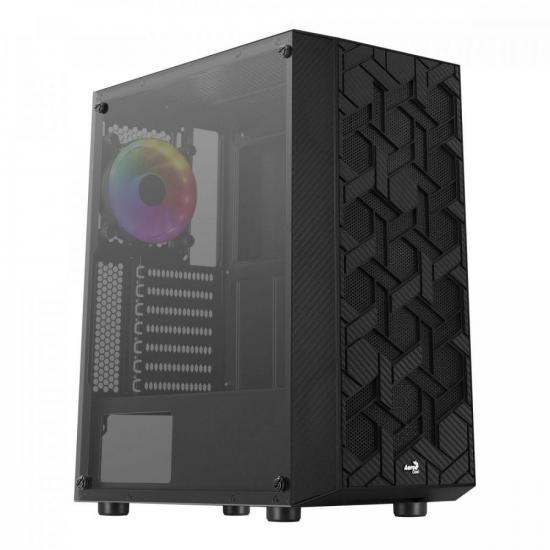 Gabinete Gamer Aerocool Hive Preto RGB Lateral Vidro