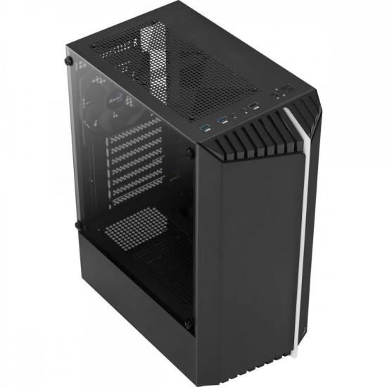 Gabinete Gamer Aerocool Bionic Preto RGB Lateral Vidro