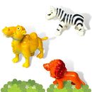 Kit Animais Da Floresta Fazendinha Girafa Leão Zebra Tigre