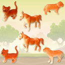 Kit Animais De Fazenda Brinquedo De Borracha Vaca Cavalo