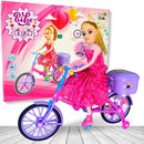 Boneca Com Bicicleta Ciclista Articulada Musical Anda E Luz
