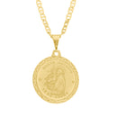 Corrente Italiana Piastrini Fecho Gaveta 2,5mm - 6g - 70 Cm + Pingente Medalha Santo Antônio Borda Diamantada- 2,3 X 2,3