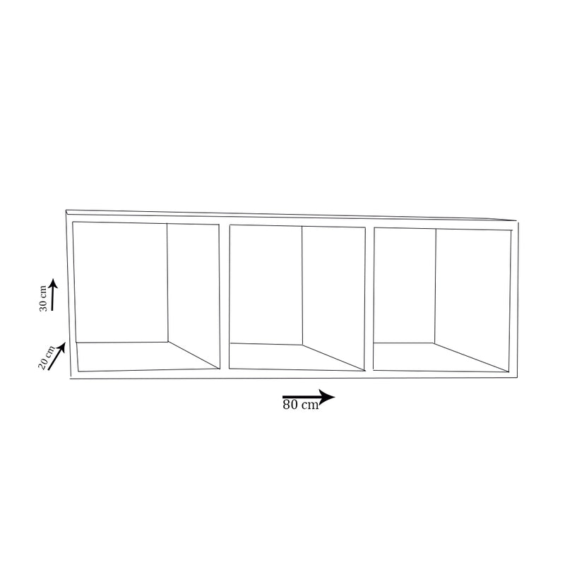 Nicho Triplo Trovarelli 80x27x20 Madeirado