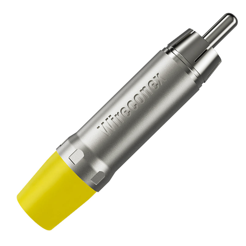 Plug Rca Macho Nickel Plt Wc 1212 Ml Yl Ni Amarelo Wireconex 10 Unidades