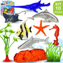 Kit Animais Marinhos Rio Peixe Jacare Fazendinha Tubarao