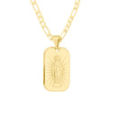 Corrente Modelo 3 Por 1 Fecho Gaveta 2,5mm - 6g - 70 Cm + Pingente Placa Diamantada Escultura Jesus - 2,0 X 1,5 Cm