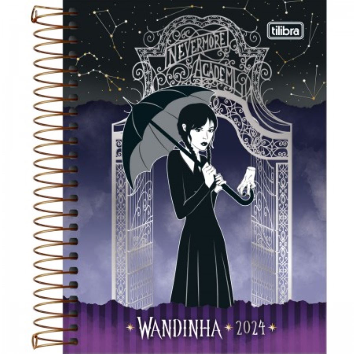 Agenda Espiral Diária 11,7 X 16,4 Cm Wandinha 2024