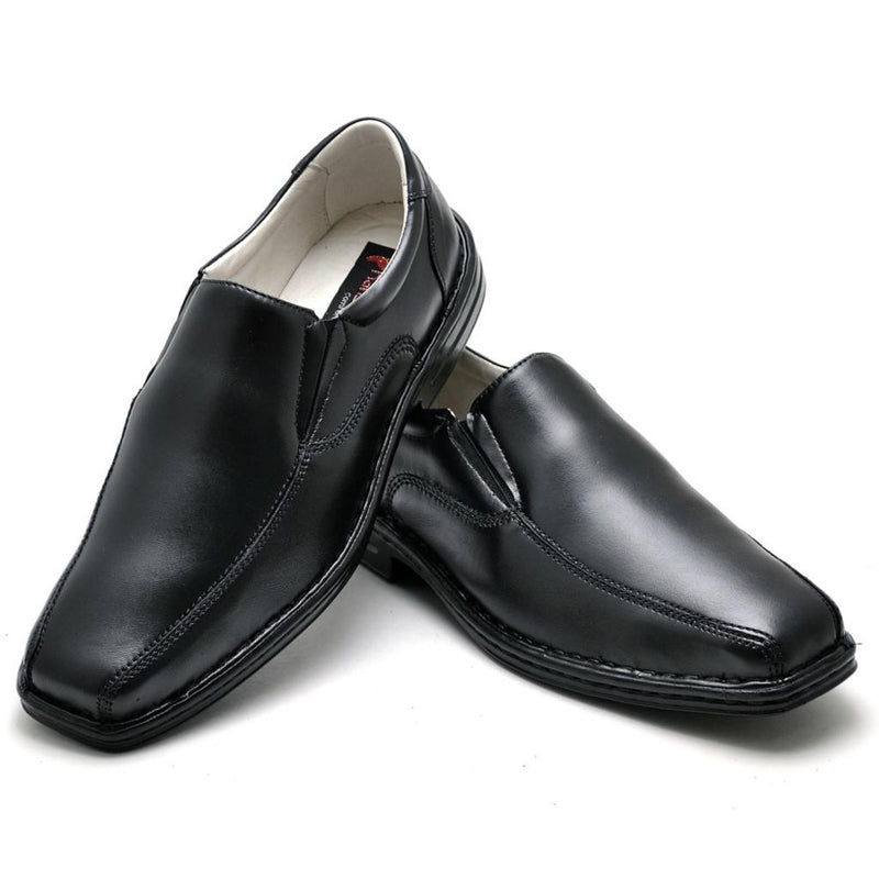 Sapato Casual Conforto Couro Preto 1010