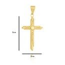 Corrente Grumet Fecho Gaveta 2,5mm - 6g - 70 Cm + Pingente Cruz Detalhada Especial Pequena - 3,0 X 2,0 Cm