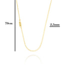 Corrente Grumet Fecho Gaveta 2,5mm - 6g - 70 Cm + Pingente Leão Oval Alto Relevo - 2,5 X 1,5 Cm