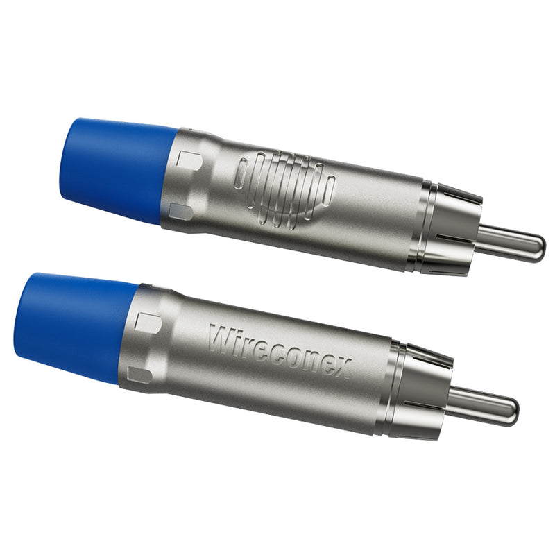 Plug Rca Macho Nickel Plt Wc 1212 Ml Bl Ni Azul Wireconex 10 Unidades