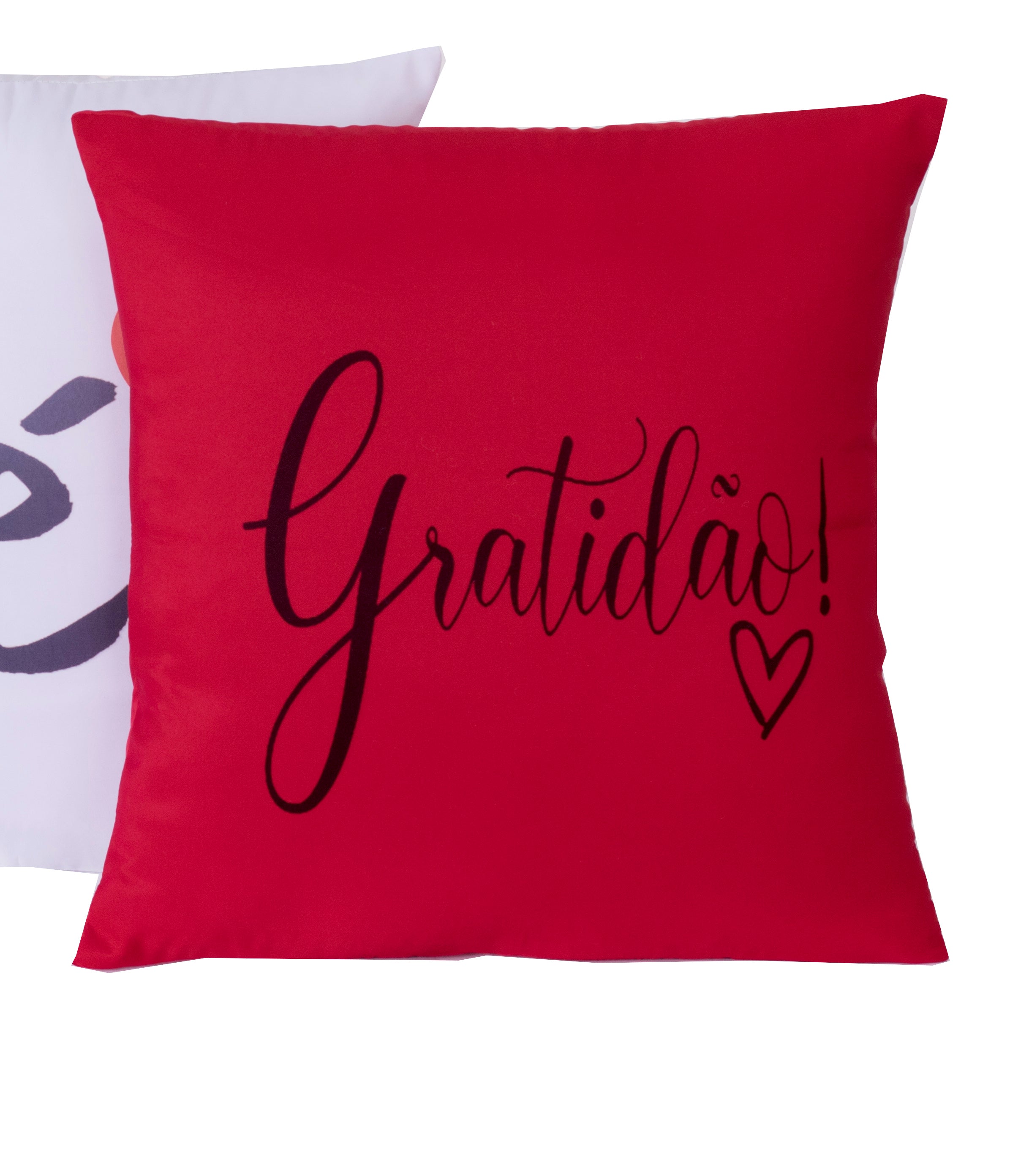 Kit Capas De Almofadas 5184 Gratidão Vermelho 04 Peças