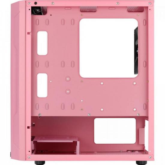 Gabinete Gamer Aerocool Trinity Mini Rosa Lateral Vidro