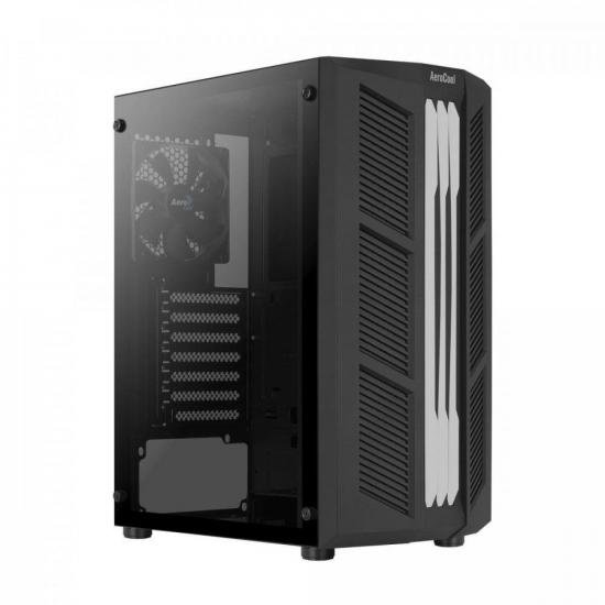 Gabinete Gamer Aerocool Prime Preto RGB Lateral Vidro