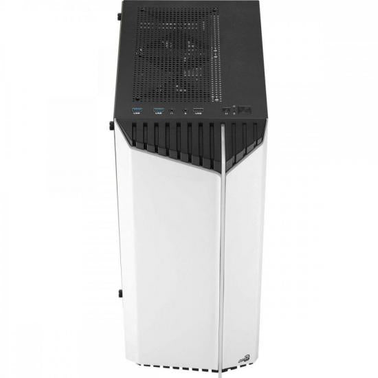 Gabinete Gamer Aerocool Bionic Branco RGB Lateral Vidro