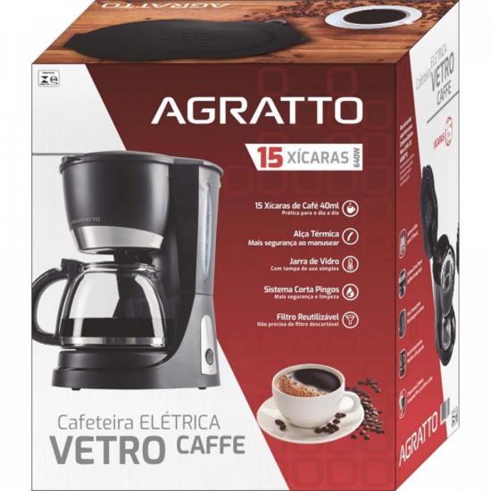 Cafeteira Elétrica 220V VETRO CAFFE CEV15 AGRATTO