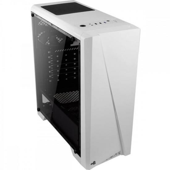 Gabinete Gamer Aerocool Cylon Branco RGB Lateral Vidro