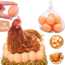 Kit 12 Ovos Falsos Brincadeira Plástico Para Indez Galinha