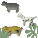 Kit Animais Da Fazenda Fazendinha De Brinquedo Borracha Vaca