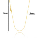 Corrente Cadeado Fecho Gaveta - 2mm - 6g - 70 Cm + Pingente Leão Oval Alto Relevo - 2,5 X 1,5 Cm