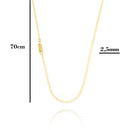 Corrente Grumet Fecho Gaveta 2,5mm - 6g - 70 Cm + Pingente Placa Diamantada Cristo - 1,5 X 1,2 Cm