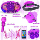 Brinquedo Caixa De Som Com Microfone Karaokê Infantil C/luz