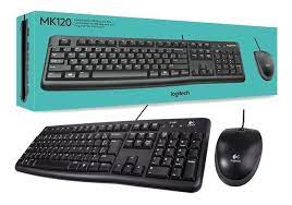 Kit Teclado e Mouse Logitech MK120 Preto USB 920-004429-C