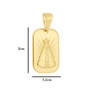 Corrente Elo Alongado Fecho Gaveta 2mm - 5g - 70 Cm + Pingente Placa Diamantada Nossa Senhora 2,0 X 1,5 Cm