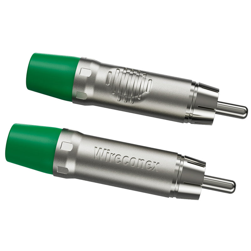 Plug Rca Macho Nickel Plt Wc 1212 Ml Gr Ni Verde Wireconex 10 Unidades