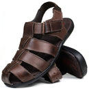 Sandália Papete Masculina De Couro Chocolate 9660