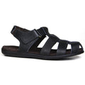 Sandália Papete Masculina De Couro Preto 9660