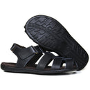 Sandália Papete Masculina De Couro Preto 9660
