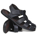 Sandália Papete Masculina De Couro Preto 9660