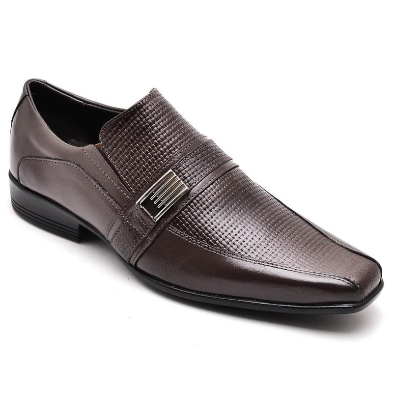 Sapato Casual Conforto Couro Marrom 013