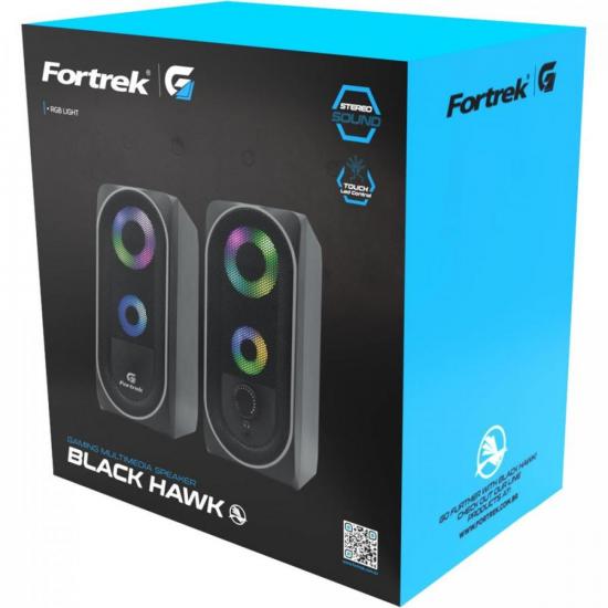 Caixa de Som Gamer Multimídia Fortrek Black Hawk RGB Preta