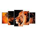 Quadro Mosaico 5 peças Jesus e Leão de Juda