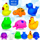 Bichinhos De Vinil Brinquedo De Banho Do Bebê Kit 12 Peças