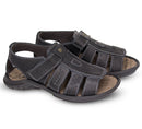 Sandália Papete Masculina De Couro Preto 980