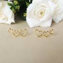 Brinco Ear Cuff  Dourado De Corações Pequeno Folheado