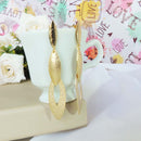 Brinco Grande De Folhas Sobrepostas Folheado Em Ouro 18k