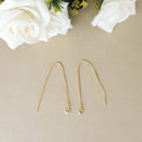 Brinco De Fio Com Ponto De Luz Folheado Em Ouro 18k