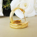 Brinco Argola Trabalhada Folheado Em Ouro18k